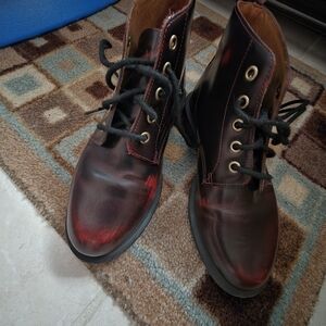 Dr. Martens Cherry Arcadia Emmeline Leather Boots UK4 US6